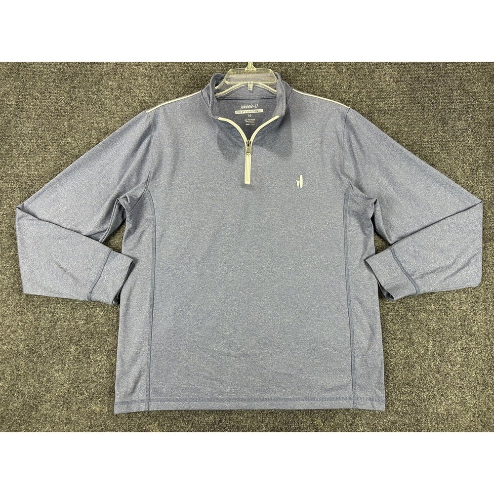 Johnnie O Prep Formance Lammie 1/4 Zip Pullover Shirt Size 16 Blue Lightweight - Picture 9 of 9